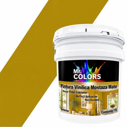 $1078.67 - 1Pza, 19L, Pintura Vinílica Mate, Exterior, Secado 30 min, Color Mostaza., MXMZG-001, Empaque: 27X37X30 cm, 27kg, Envío: 0 Días