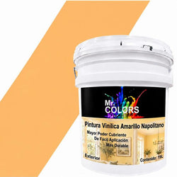 $1078.67 - 1Pza, 19L, Pintura Vinílica Mate, Exterior, Secado 30 min, Color Amarillo Napolitano., MXNKW-001, Empaque: 27X37X30 cm, 27kg, Envío: 0 Días
