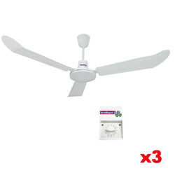 $6860.19 - 3Pza, Blanco, Control 5 Velocidades, 14340m3/hr, Aspas 56"Ø, 127V., MXSRA-002, Empaque: 80X20X35 cm, 30kg, Envío: 0 Días