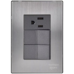 $93.42 - 1Pza, Apagadorx2/Contacto, 125-250VCA, 10/15A, 50/60Hz, Plateado/Oxford, Acero Inoxidable/PC., MXIOF-001, Empaque: 9X14X6 cm, 0.090kg, Envío: 0 Días