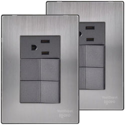 $171.85 - 2Pzas, Apagadorx2/Contacto, 125-250VCA, 10/15A, 50/60Hz, Plateado/Oxford, Acero Inoxidable/PC., MXIOF-002, Empaque: 9X14X12 cm, 0.180kg, Envío: 0 Días