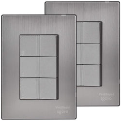 $194.86 - 2Pzas, Apagador Escalerax3, 125-250VCA, 10A, 50/60Hz, Plateado, Acero Inoxidable/PC., MXIIE-002, Empaque: 9X14X12 cm, 0.180kg, Envío: 0 Días