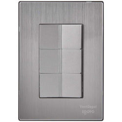 $95.12 - 1Pza, Apagadorx3, 125-250VCA, 10A, 50/60Hz, Plateado, Acero Inoxidable/PC., MXIIX-001, Empaque: 9X14X6 cm, 0.090kg, Envío: 0 Días