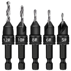 $288.01 - 1Kit, 5pzs, 5,6,8,10,12mm, Negro, Acero, Avellanador, MXRDP-001, Empaque: 8X8X4 cm, 0.135kg, Envío: 30 Días