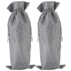 $135.67 - 2Pzas, Gray, 15x35cm, Lino, Bolsa de Botella., MXVYG-002, Empaque: 16X36X1 cm, 0.01kg, Envío: 0 Días