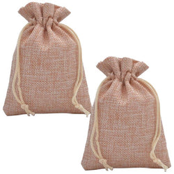 $47.86 - 2Pzas, Champagne, 10x14cm, Bolsa de Lino Yute., MXJCA-002, Empaque: 11X15X1 cm, 0.01kg, Envío: 20 Días