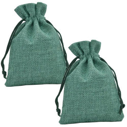 $48.74 - 2Pzas, Verde Oscuro, 10x14cm, Bolsa de Lino Yute., MXJSV-002, Empaque: 11X15X1 cm, 0.01kg, Envío: 0 Días