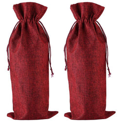 $135.67 - 2Pzas, Rojo Vino, 15x35cm, Lino, Bolsa de Botella., MXEIW-002, Empaque: 16X36X1 cm, 0.01kg, Envío: 0 Días