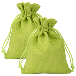 $39.87 - 2Pzas, Verde Lima, 10x14cm, Bolsa de Lino Yute., MXJIG-002, Empaque: 11X15X1 cm, 0.01kg, Envío: 0 Días