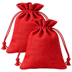 $39.87 - 2Pzas, Rojo, 10x14cm, Bolsa de Lino Yute., MXJRD-002, Empaque: 11X15X1 cm, 0.01kg, Envío: 0 Días