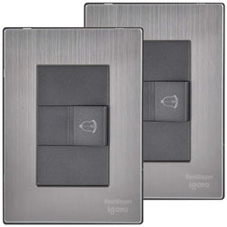 $127.99 - 2Pzas, Botón Timbre, 125-250VCA, 50/60Hz, Plateado/Oxford, Acero Inoxidable/PC., MXIUS-002, Empaque: 9X14X12 cm, 0.180kg, Envío: 0 Días