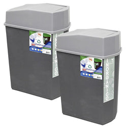 $556.00 - 2Pzas, 24L, 36x23cm boca, 49cm altura con tapa, Polietileno Reciclado, Color Gris, Tapa Gris., MXCCQ-002, Empaque: 37X36X24 cm, 0.7kg, Envío: 0 Días