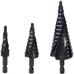 $470.67 - 1Kit, 3 Pzas, 1 x 4-12mm, 1 x 4-20mm, 1 x 4-32mm, 2.4cm Zanco, Escalonadas, Acero Alta Velocidad., MXBLB-001, Empaque: 11X20X5 cm, 0.08kg, Envío: 0 Días