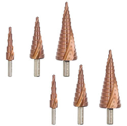 $2507.13 - 2Kits, 6pzs No.4 al 12,20,32, Café, Acero, Broca Escalonada Cónica Espiral, MXCBC-002, Empaque: 8X8X8 cm, 0.188kg, Envío: 0 Días