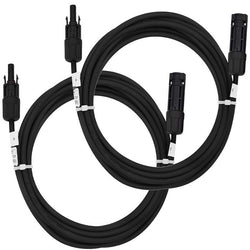 $232.43 - 2Pzas, 2m, C.12, 4mm, Hembra y Macho MC4, Negro,  Cable y Conectores Fotovoltaicos., MXRWB-002, Empaque: 25X25X5 cm, 0.106kg, Envío: 0 Días