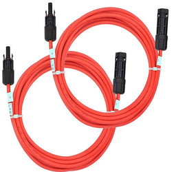 $232.43 - 2Pzas, 2m, C.10, 6mm, Hembra y Macho MC4, Rojo,  Cable y Conectores Fotovoltaicos., MXRIQ-002, Empaque: 25X25X5 cm, 0.106kg, Envío: 0 Días