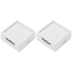 $94.33 - 2Pzas, Blanco, 4x4x1.7, Plástico, Interior Terciopelo, Joyero con Logo., MXGWF-002, Empaque: 5X5X4 cm, 0.023kg, Envío: 0 Días