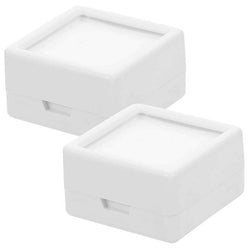 $57.31 - 2Pzas, Blanco, 3x3x1.7cm, Plástico, Interior Terciopelo, Joyero., MXMWT-002, Empaque: 4X4X4 cm, 0.012kg, Envío: 0 Días