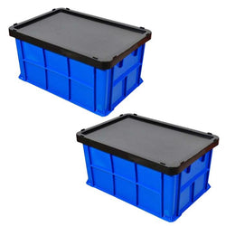 $860.09 - 2 Pzas, 15kg, 50x34x27cm,  Apilable, Polietileno, Color Azul/Negro., MXKLB-002, Empaque: 51X28X36 cm, 6kg, Envío: 0 Días
