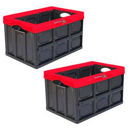 $755.53 - 2 Pzas, 10kg, 53x36x29cm, Apilable y Colapsable, Polietileno, Color Negro/Rojo., MXITR-002, Empaque: 56X16X39 cm, 1.8kg, Envío: 0 Días