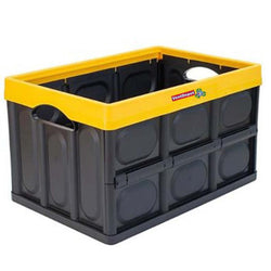 $392.76 - 1 Pza, 10kg, 53x36x29cm, Apilable y Colapsable, Polietileno, Color Negro/Amarillo., MXICX-001, Empaque: 56X9X39 cm, 1kg, Envío: 0 Días