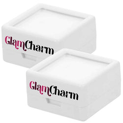 $65.77 - 2Pzas, Blanco, 3x3x1.7cm, Plástico, Interior Terciopelo, Joyero con Logo., MXGLQ-002, Empaque: 4X4X4 cm, 0.012kg, Envío: 0 Días