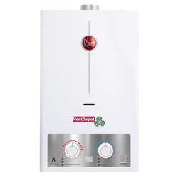 $7858.21 - 1.5 Servicios, 8L/Min, Gas Natural, Instantáneo, Batería 2 Tipo D,  Acero Inox., MXHEU-002, Empaque: 37X64X21 cm, 8kg, Envío: 0 Días