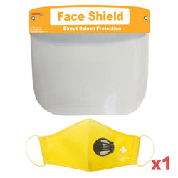 $281.71 - Kit 1 Pza, Careta y Cubreboca 1 Válvula, Yellow / Amarillo, Non Woven, Lavable. , MXSKA-001, Empaque: 33X30X1 cm, 0.05kg, Envío: 0 Días