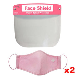 $511.36 - Kit 2 Pzs, Careta y Cubrebocas, Pink, Non Woven Polipropileno, Lavable. , MXFAS-002, Empaque: 33X30X3 cm, 0.1kg, Envío: 0 Días