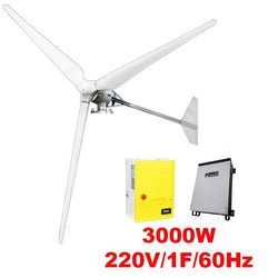 $217840.20 - Generador 3000W, 220V, Vientos de 3 a 45m/s, 3 Aspas, -40°C a 80°C, Controlador 3Kw, 220V, Inversor 3Kw, 220V, 1F, 60Hz, On Grid. , MXBAK-001, Empaque: 29X143X29 cm, 370kg, Envío: 20 Días