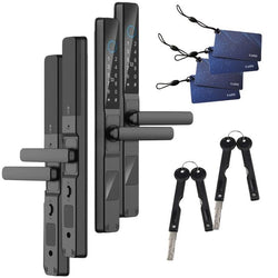 $9904.11 - 2Pzas, Conectividad WiFi, Tuya App Móvil, NIP, IC NFC, Llave mecánica, Baterías AAx4 (No incluidas), USB C, Negro., MXSAM-002, Empaque: 42X20X18 cm, 3.800kg, Envío: 20 Días