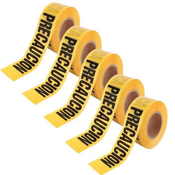 $1003.68 - 5pzs, Ancho: 3", Metros x Rollo 305m, Leyenda: Precaución, Color: Amarillo., MXWNN-002, Empaque: 15X15X15 cm, 1kg, Envío: 10 Días