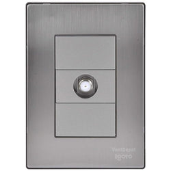 $73.08 - 1Pza, Toma Coaxial, Plateado, Acero Inoxidable/PC., MXIXF-001, Empaque: 9X14X6 cm, 0.090kg, Envío: 0 Días