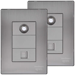 $98.62 - 2Pzas, Toma Telefónica/Coaxial, RJ11 CAT3, Plateado, Acero Inoxidable/PC., MXIUV-002, Empaque: 9X14X12 cm, 0.180kg, Envío: 15 Días