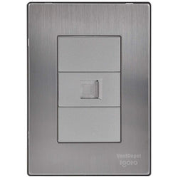 $86.87 - 1Pza, Toma de Datos, RJ45 CAT5e, Plateado, Acero Inoxidable/PC., MXILR-001, Empaque: 9X14X6 cm, 0.090kg, Envío: 0 Días