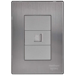 $80.53 - 1Pza, Toma Telefónica, RJ11 CAT3, Plateado, Acero Inoxidable/PC., MXIUN-001, Empaque: 9X14X6 cm, 0.090kg, Envío: 0 Días