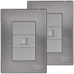 $146.07 - 2Pzas, Toma Telefónica, RJ11 CAT3, Plateado, Acero Inoxidable/PC., MXIUN-002, Empaque: 9X14X12 cm, 0.180kg, Envío: 0 Días