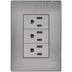 $93.58 - 1Pza, Contactox3, 125-250VCA, 15A, 50/60Hz, Plateado, Acero Inoxidable/PC., MXIOS-001, Empaque: 9X14X6 cm, 0.090kg, Envío: 0 Días