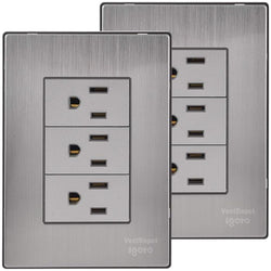 $172.16 - 2Pzas, Contactox3, 125-250VCA, 15A, 50/60Hz, Plateado, Acero Inoxidable/PC., MXIOS-002, Empaque: 9X14X12 cm, 0.180kg, Envío: 0 Días