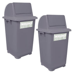 $1131.10 - 2Pzas, 90L, 45.8x46.4cm boca, 89.5cm altura con tapa, Polipropileno, Color Gris, Tapa Gris., MXCGM-002, Empaque: 46X57X47 cm, 0.7kg, Envío: 0 Días