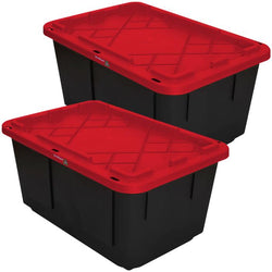 $713.31 - 2Pzas, 102 Lt, 77x52x38cm, Apilable, Polietileno, Color Negro/Rojo., MXOXR-002, Empaque: 77X45X52 cm, 6.4kg, Envío: 60 Días