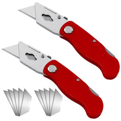 $280.75 - 2 Piezas, Cuchilla 18x57mm, Plegable Acero Inoxidable, Mango Plástico Rojo, Cuchillas Intercambiables., MXOCR-002, Empaque: 10X 2X 10 cm, 0.3kg, Envío: 0 Días