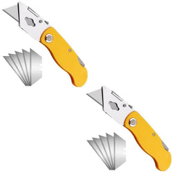 $322.75 - 2 Piezas, Cuchilla 18x57mm, Plegable Acero Inoxidable, Mango Plástico Amarillo, Cuchillas Intercambiables., MXOCY-002, Empaque: 10X 2X 10 cm, 0.3kg, Envío: 0 Días