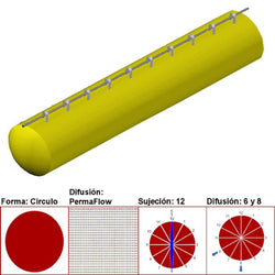 $3245.15 - 8"Ø, 934 a 1401m3/hr, Difusión PermaFlow, Amarillo, Sujeción 12, Difusión 6 y 8, Longitud 10 m., MXAHS-0202, Empaque: 25X25X55 cm, 1.1kg, Envío: 18 Días