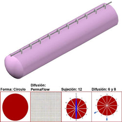 $4636.56 - 14"Ø, 2860 a 4290m3/hr, Difusión PermaFlow, Rosa Pastel, Sujeción 12, Difusión 6 y 8, Longitud 10 m., MXAHS-0700, Empaque: 40X40X55 cm, 1.4kg, Envío: 10 Días