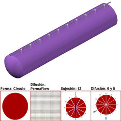 $5646.60 - 18"Ø, 4728 a 7092m3/hr, Difusión PermaFlow, Lila, Sujeción 12, Difusion 6 y 8,  Longitud 10 m., MXAHS-1000, Empaque: 50X50X55 cm, 1.6kg, Envío: 10 Días