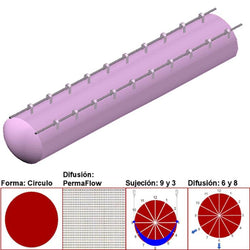 $18870.55 - 64"Ø, 59774 a 89661m3/hr, Difusión PermaFlow, Rosa Pastel, Sujeción 9 y 3, Difusión 6 y 8, Longitud 10 m., MXAHS-4300, Empaque: 165X165X55 cm, 3.9kg, Envío: 10 Días