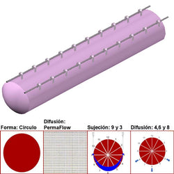 $21823.44 - 64"Ø, 59774 a 89661m3/hr, Difusión PermaFlow, Rosa Pastel, Sujeción 9 y 3, Difusión  4,6 y 8, Longitud 10 m., MXAHS-4302, Empaque: 165X165X55 cm, 3.9kg, Envío: 10 Días