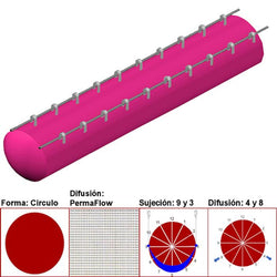 $9718.54 - 32"Ø, 14943 a 22415m3/hr, Difusión PermaFlow, Rosa Mexicano, Sujeción 9 y 3, Difusión 4 y 8, Longitud 10 m., MXAHS-2000, Empaque: 85X85X55 cm, 2.3kg, Envío: 10 Días