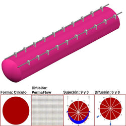 $9718.54 - 32"Ø, 14943 a 22415m3/hr, Difusión PermaFlow, Rosa Mexicano, Sujeción 9 y 3, Difusión 6 y 8, Longitud 10 m., MXAHS-2002, Empaque: 85X85X55 cm, 2.3kg, Envío: 10 Días